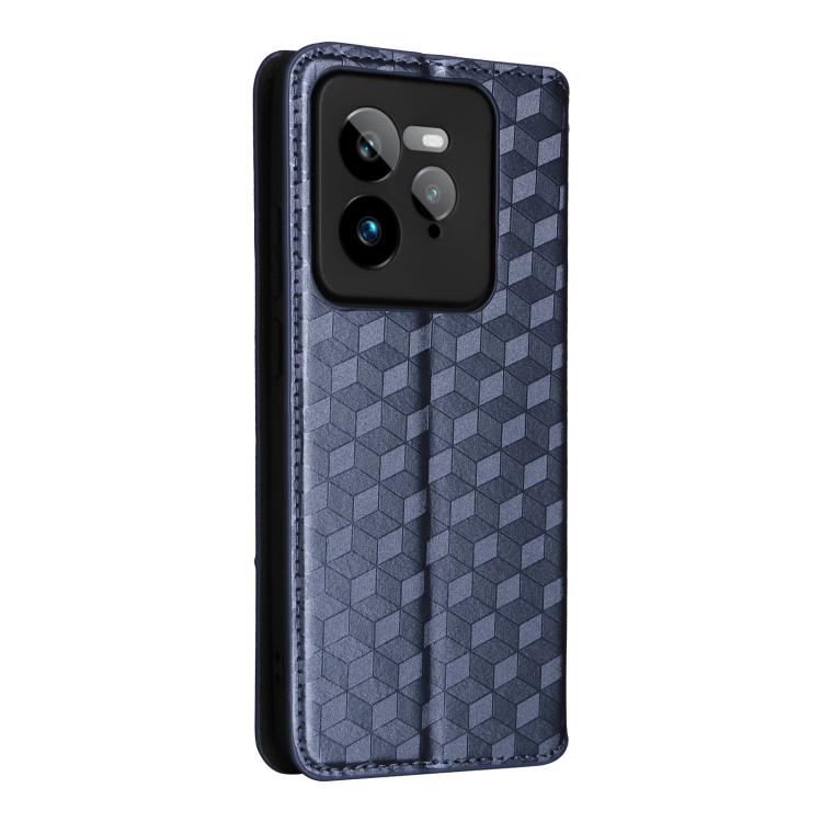 For Realme GT 7 Pro 5G Cubic Grid Texture Flip Leather Phone Case