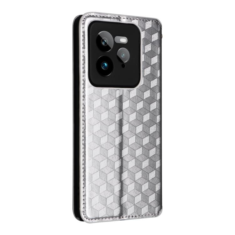 For Realme GT 7 Pro 5G Cubic Grid Texture Flip Leather Phone Case