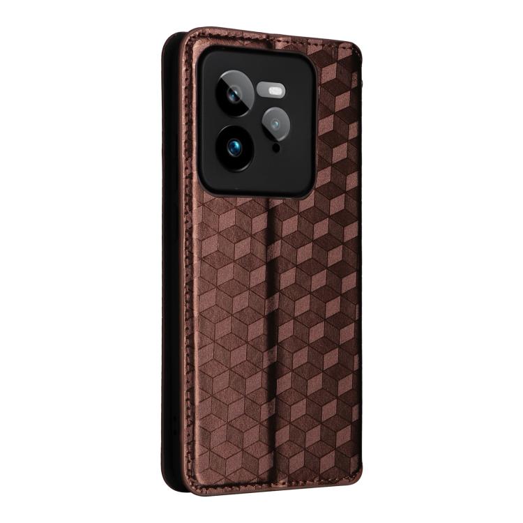 For Realme GT 7 Pro 5G Cubic Grid Texture Flip Leather Phone Case