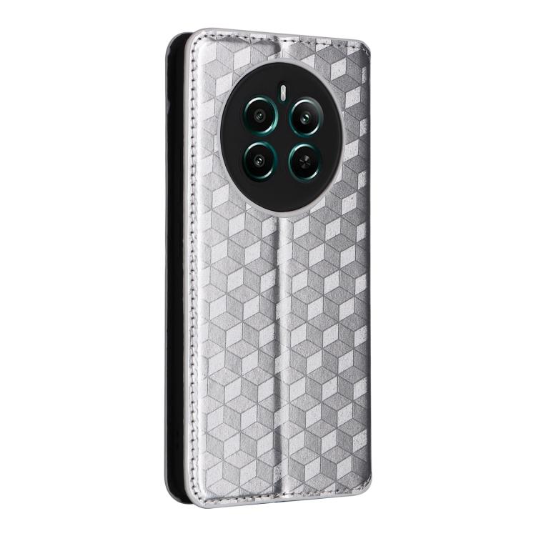 For Realme Narzo 70 Pro 5G / 12+ 5G Cubic Grid Texture Flip Leather Phone Case