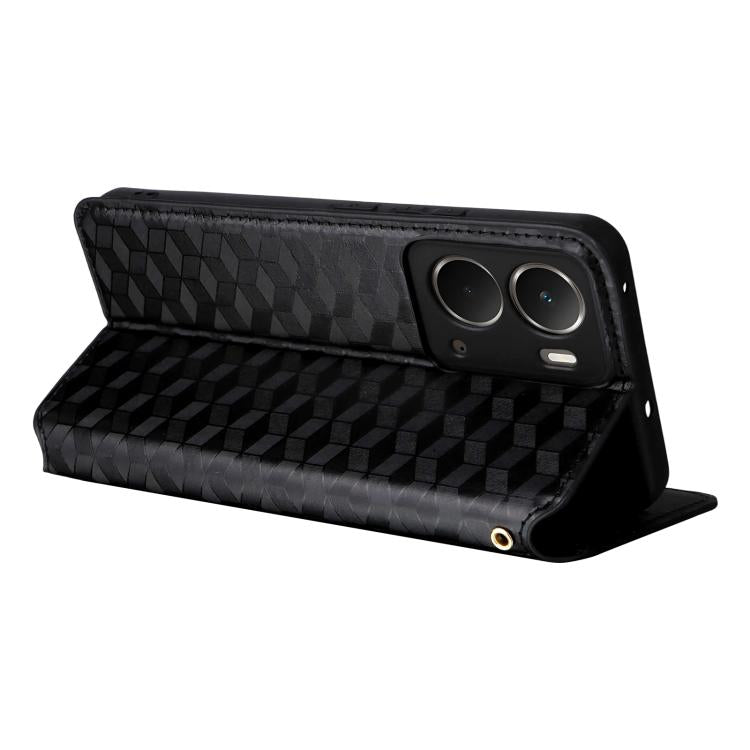 For Realme Neo7x 5G / P3 5G Cubic Grid Texture Flip Leather Phone Case