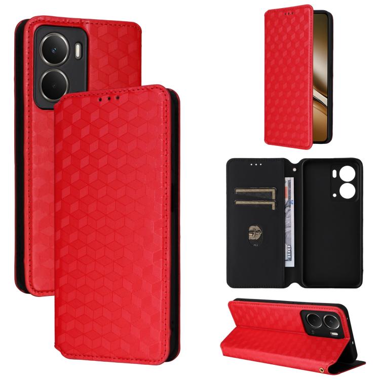 For Realme Neo7x 5G / P3 5G Cubic Grid Texture Flip Leather Phone Case