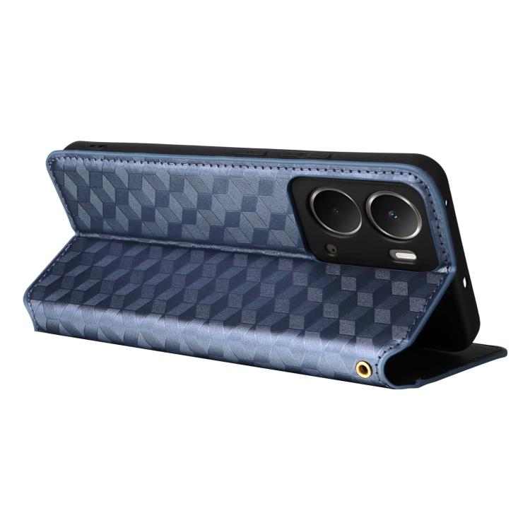 For Realme Neo7x 5G / P3 5G Cubic Grid Texture Flip Leather Phone Case
