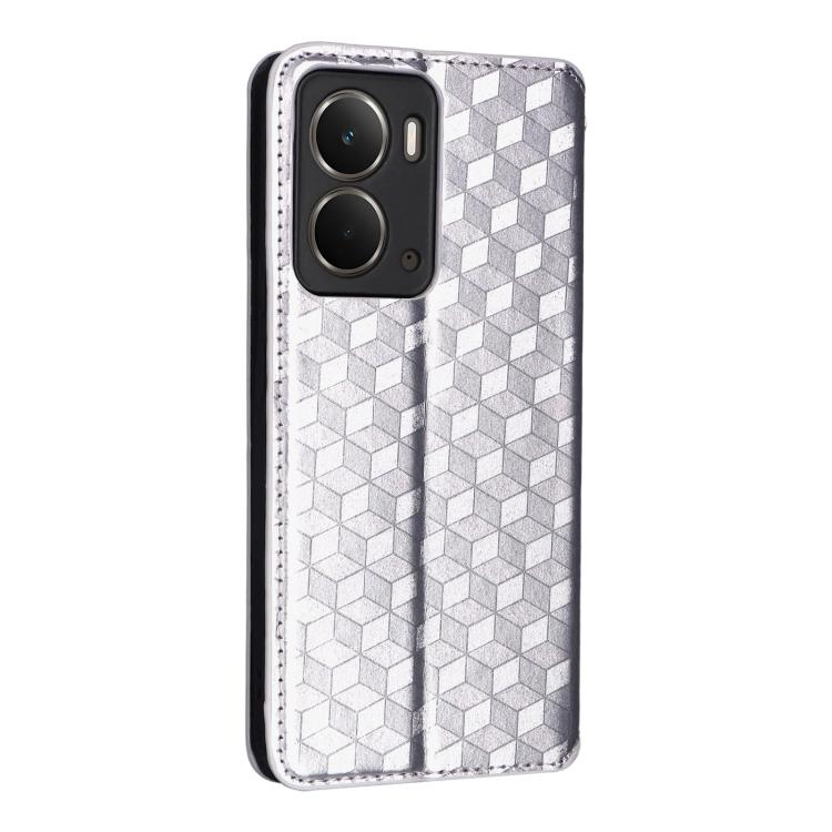 For Realme Neo7x 5G / P3 5G Cubic Grid Texture Flip Leather Phone Case
