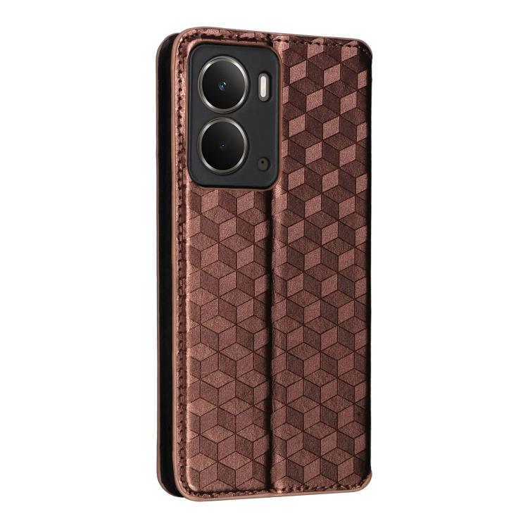 For Realme Neo7x 5G / P3 5G Cubic Grid Texture Flip Leather Phone Case
