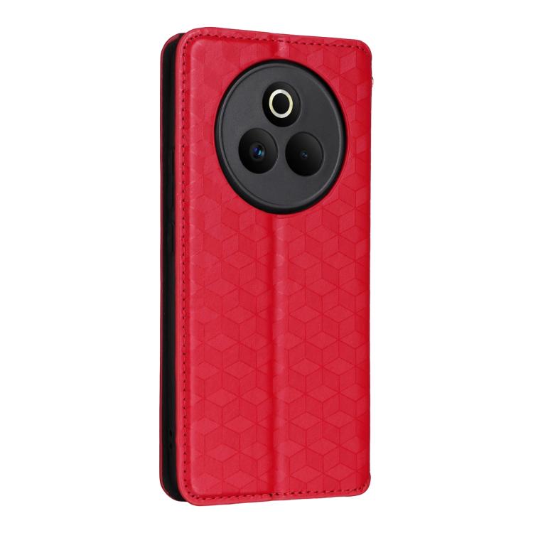 For Realme P3 Pro 5G Cubic Grid Texture Flip Leather Phone Case