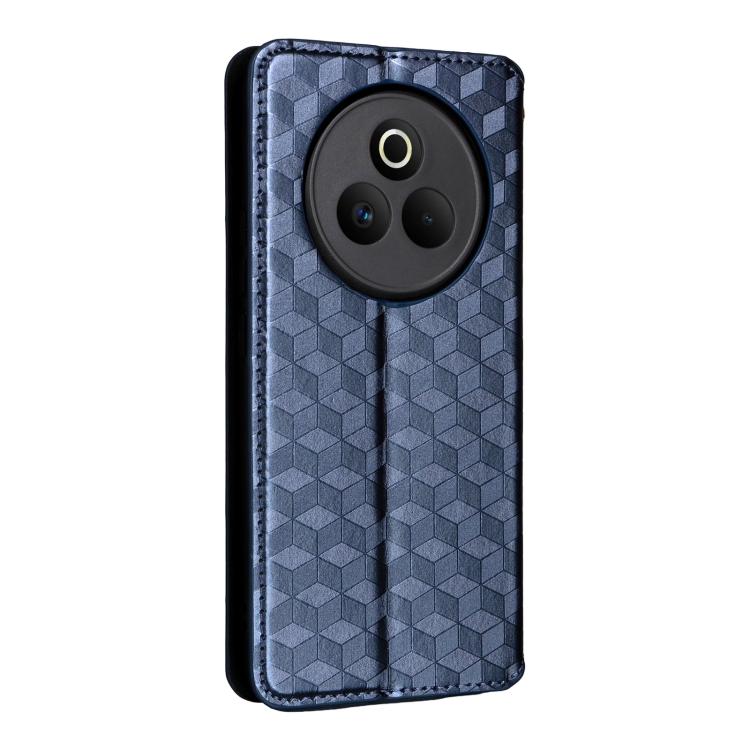 For Realme P3 Pro 5G Cubic Grid Texture Flip Leather Phone Case