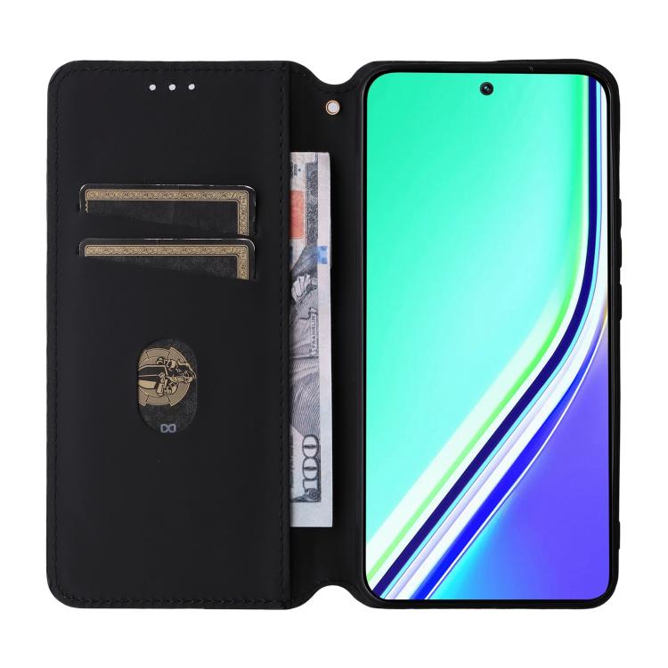 For Realme P3 Pro 5G Cubic Grid Texture Flip Leather Phone Case