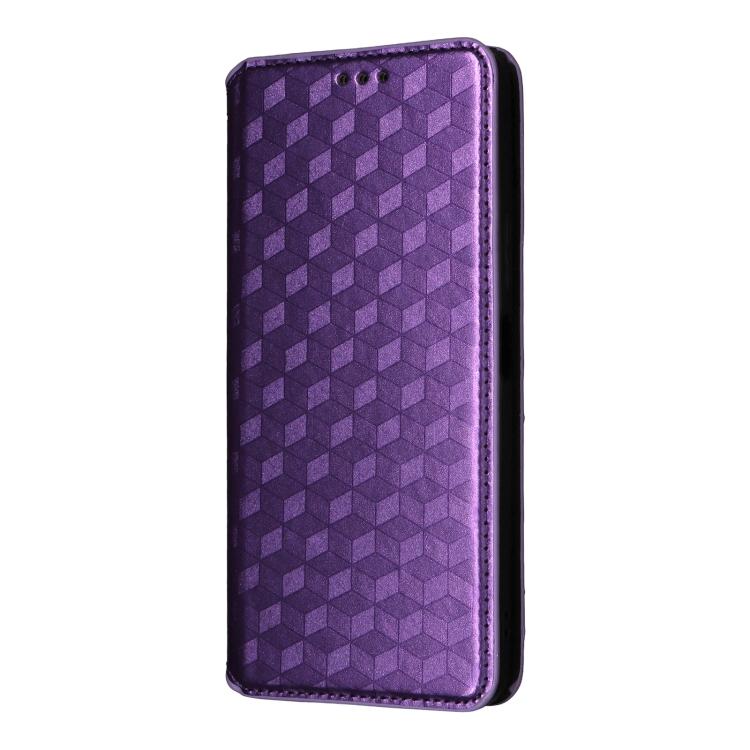 For Realme P3 Pro 5G Cubic Grid Texture Flip Leather Phone Case
