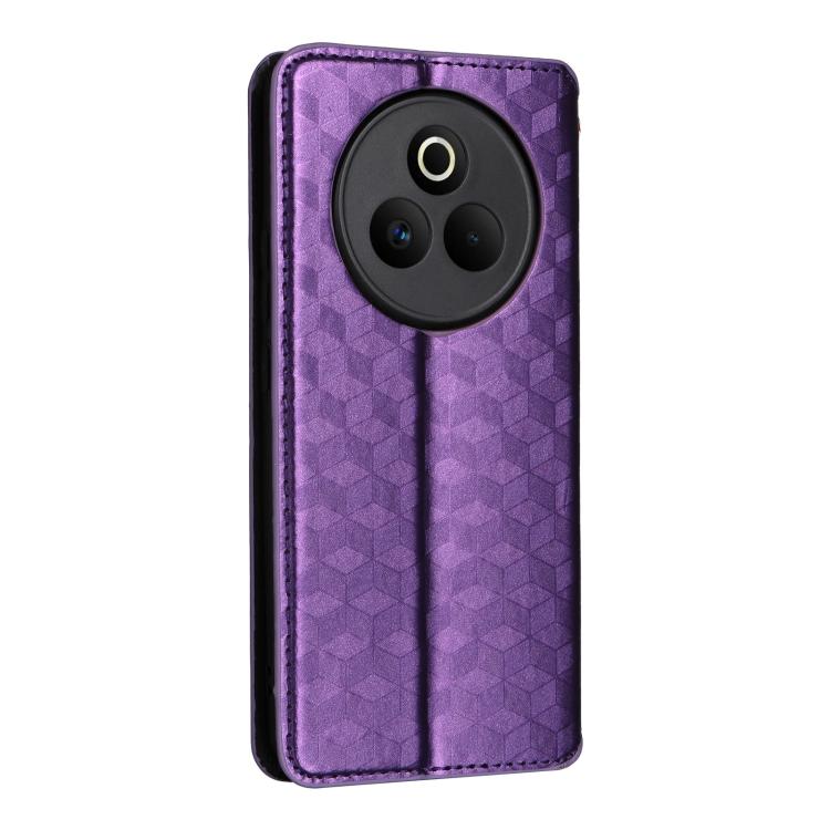 For Realme P3 Pro 5G Cubic Grid Texture Flip Leather Phone Case