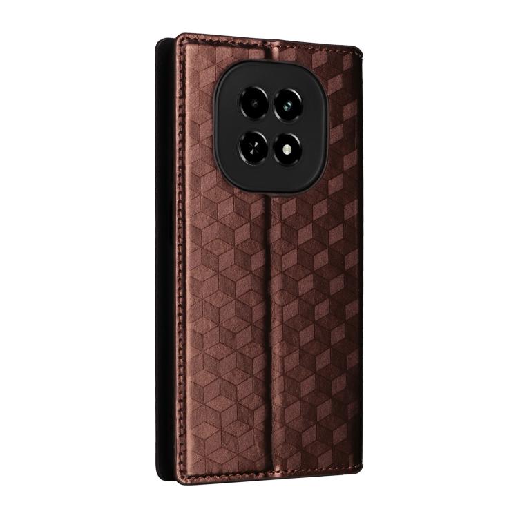 For Realme V60 5G / V60S 5G Cubic Grid Texture Flip Leather Phone Case