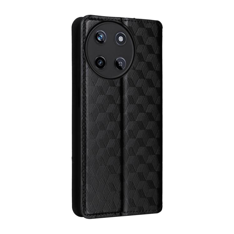 For Realme 11 4G Global Cubic Grid Texture Flip Leather Phone Case