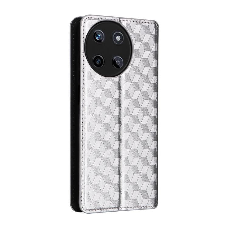 For Realme 11 4G Global Cubic Grid Texture Flip Leather Phone Case
