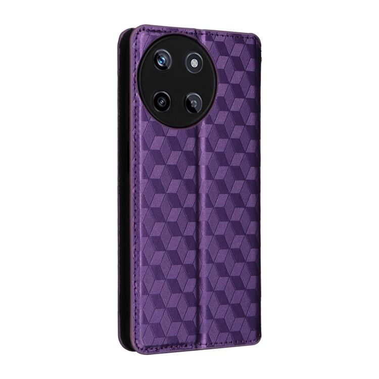 For Realme 11 4G Global Cubic Grid Texture Flip Leather Phone Case