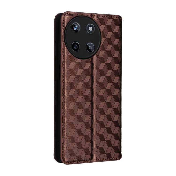 For Realme 11 4G Global Cubic Grid Texture Flip Leather Phone Case