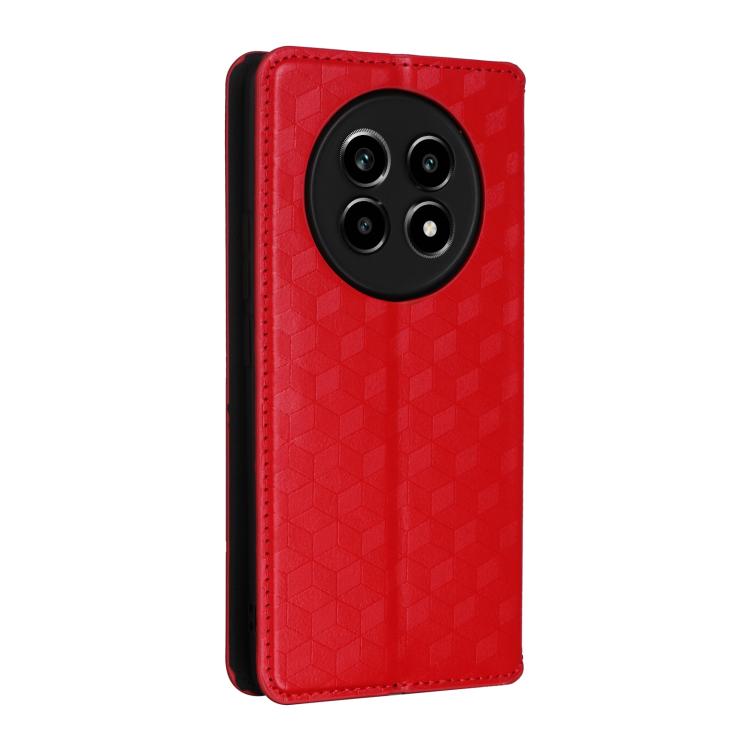 For Realme 13+ 5G Global / 13 Cubic Grid Texture Flip Leather Phone Case