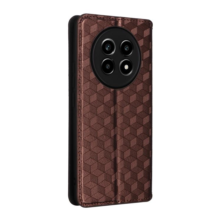 For Realme 13+ 5G Global / 13 Cubic Grid Texture Flip Leather Phone Case