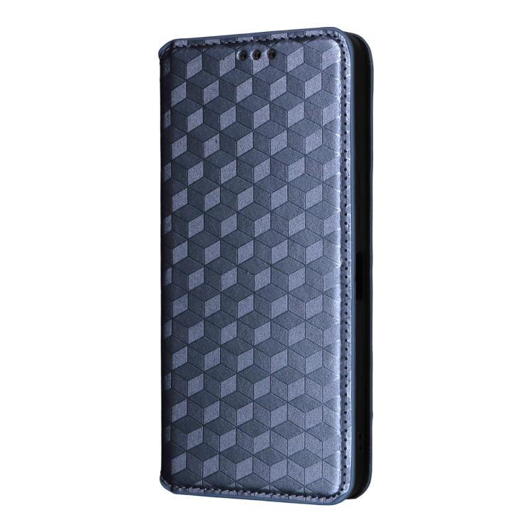 For Realme 14 5G Global Cubic Grid Texture Flip Leather Phone Case