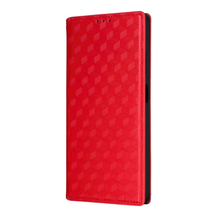 For Realme 14X 5G Malay / V70 / V70s Cubic Grid Texture Flip Leather Phone Case