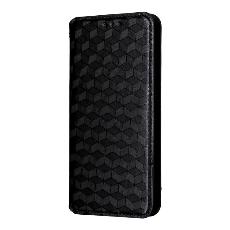 For Realme GT7 5G Cubic Grid Texture Flip Leather Phone Case