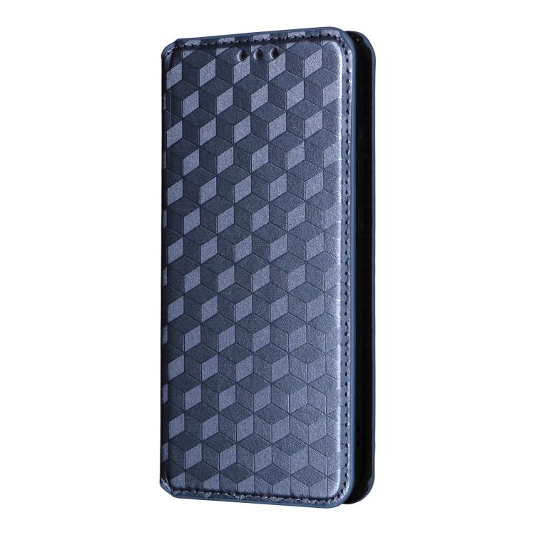 For Realme GT7 5G Cubic Grid Texture Flip Leather Phone Case