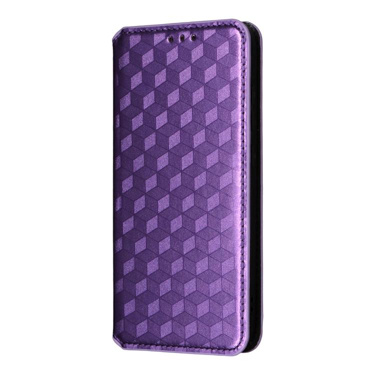 For Realme GT7 5G Cubic Grid Texture Flip Leather Phone Case