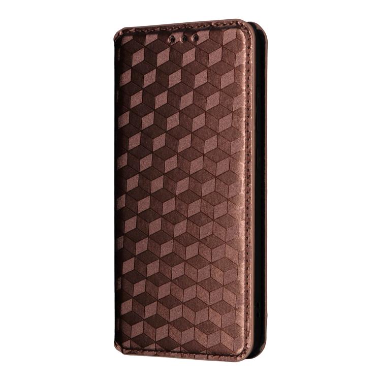 For Realme GT7 5G Cubic Grid Texture Flip Leather Phone Case