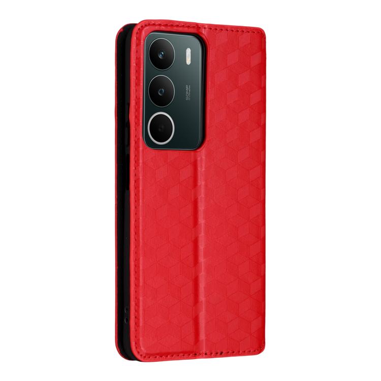 For Realme C71 4G Cubic Grid Texture Flip Leather Phone Case
