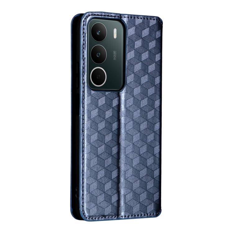 For Realme C71 4G Cubic Grid Texture Flip Leather Phone Case