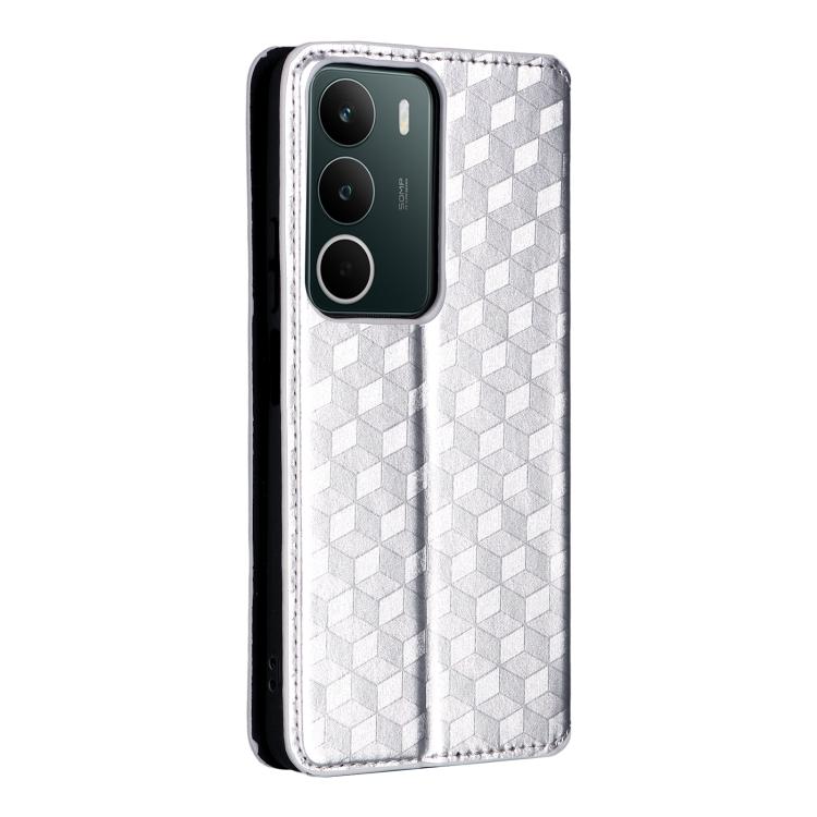 For Realme C71 4G Cubic Grid Texture Flip Leather Phone Case
