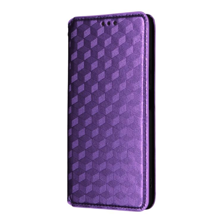 For Realme C71 4G Cubic Grid Texture Flip Leather Phone Case