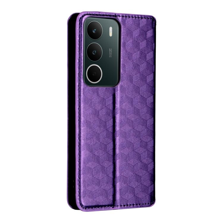 For Realme C71 4G Cubic Grid Texture Flip Leather Phone Case