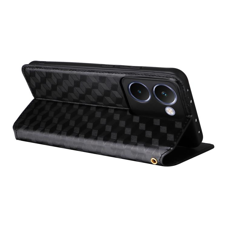 For Realme P3 Ultra 5G Cubic Grid Texture Flip Leather Phone Case
