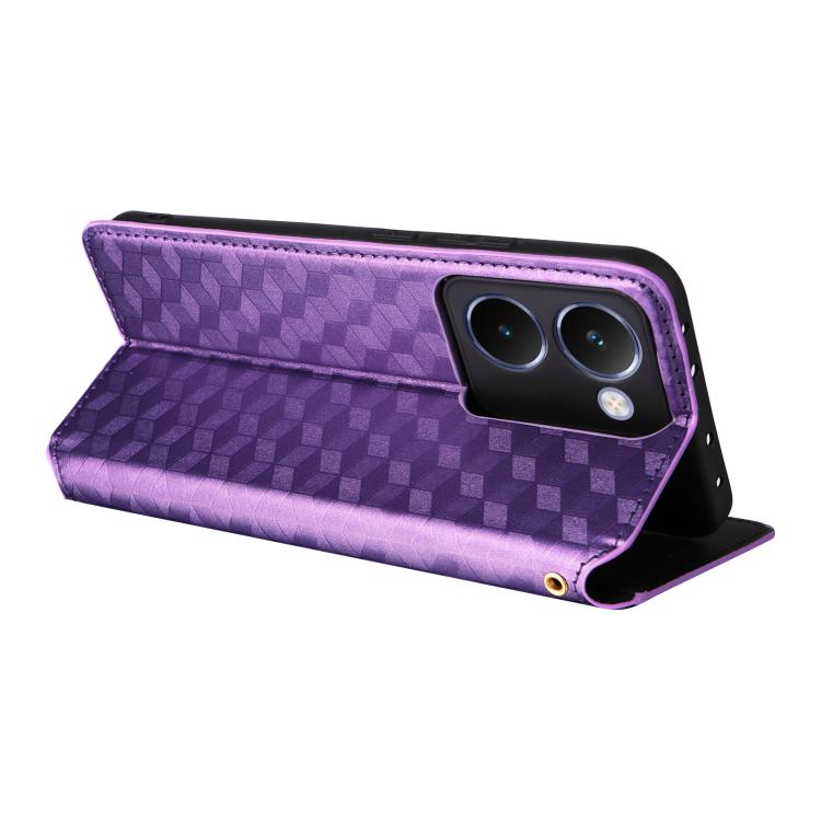 For Realme P3 Ultra 5G Cubic Grid Texture Flip Leather Phone Case