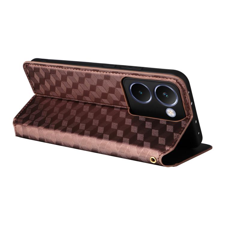 For Realme P3 Ultra 5G Cubic Grid Texture Flip Leather Phone Case