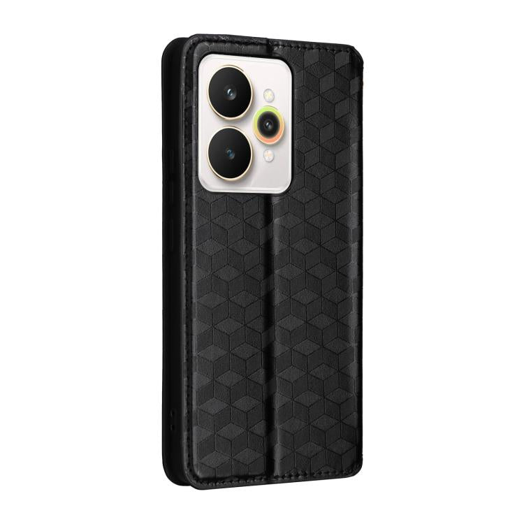 For Realme 15 5G / 15 Pro 5G Cubic Grid Texture Flip Leather Phone Case