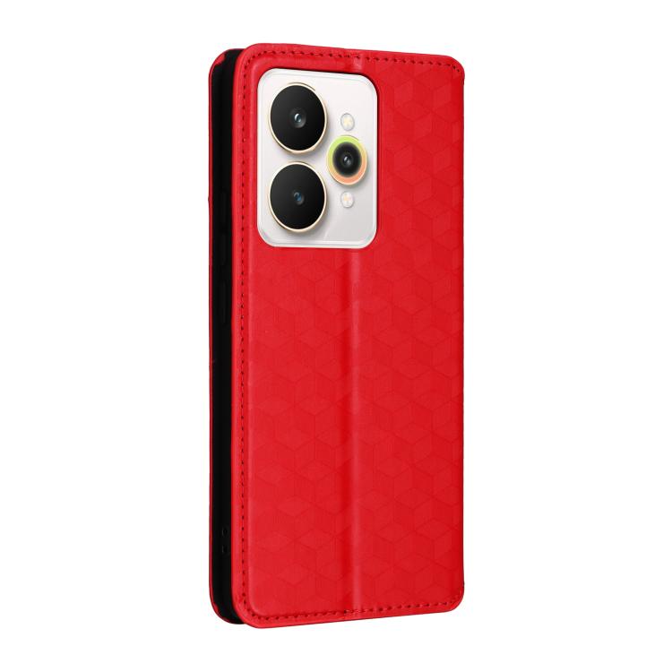 For Realme 15 5G / 15 Pro 5G Cubic Grid Texture Flip Leather Phone Case