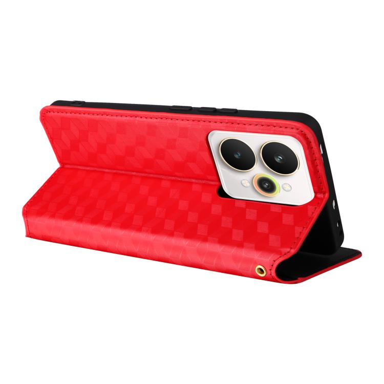 For Realme 15 5G / 15 Pro 5G Cubic Grid Texture Flip Leather Phone Case