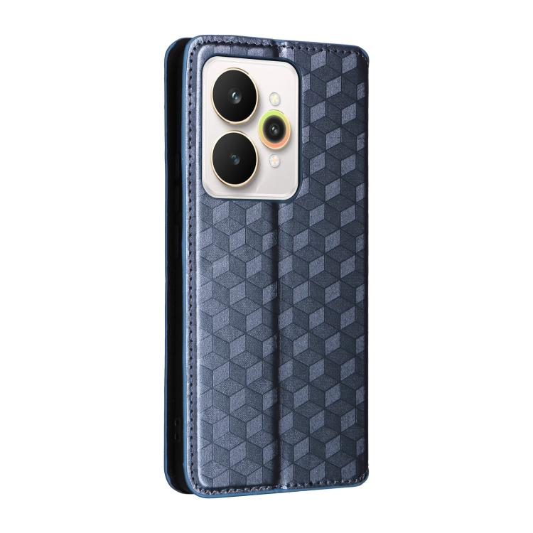 For Realme 15 5G / 15 Pro 5G Cubic Grid Texture Flip Leather Phone Case