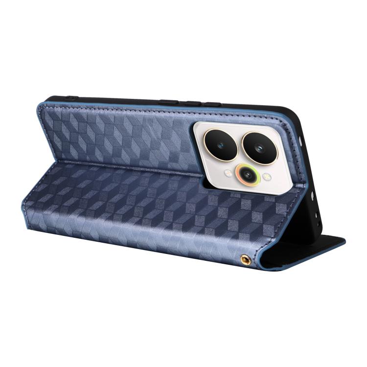 For Realme 15 5G / 15 Pro 5G Cubic Grid Texture Flip Leather Phone Case