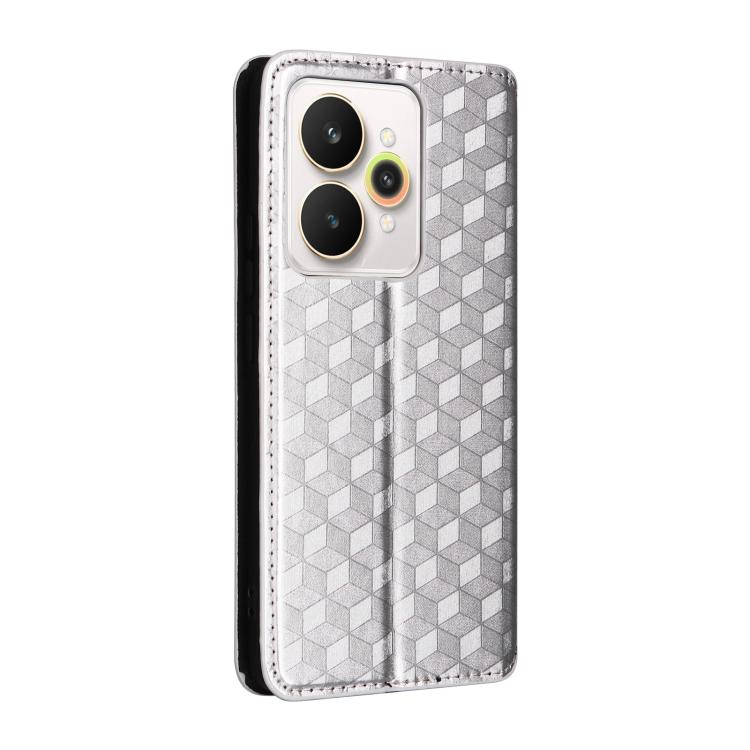 For Realme 15 5G / 15 Pro 5G Cubic Grid Texture Flip Leather Phone Case