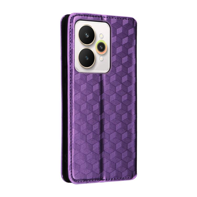 For Realme 15 5G / 15 Pro 5G Cubic Grid Texture Flip Leather Phone Case