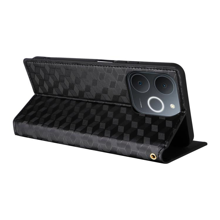 For Realme Note 70T 4G / 70 4G Cubic Grid Texture Flip Leather Phone Case