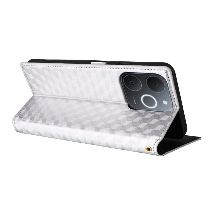 For Realme Note 70T 4G / 70 4G Cubic Grid Texture Flip Leather Phone Case