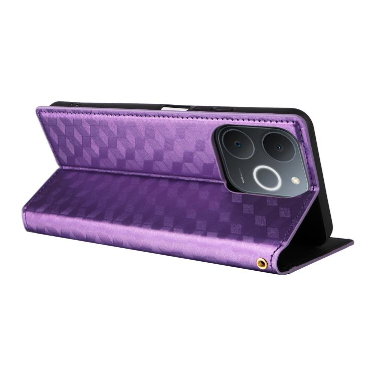 For Realme Note 70T 4G / 70 4G Cubic Grid Texture Flip Leather Phone Case