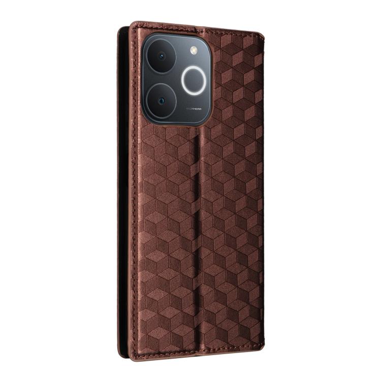 For Realme Note 70T 4G / 70 4G Cubic Grid Texture Flip Leather Phone Case