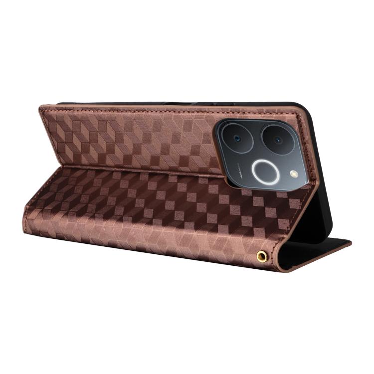 For Realme Note 70T 4G / 70 4G Cubic Grid Texture Flip Leather Phone Case