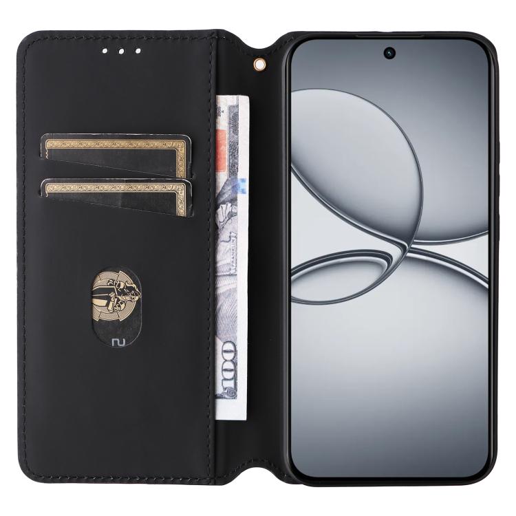 For Realme 15T 5G Cubic Grid Texture Flip Leather Phone Case