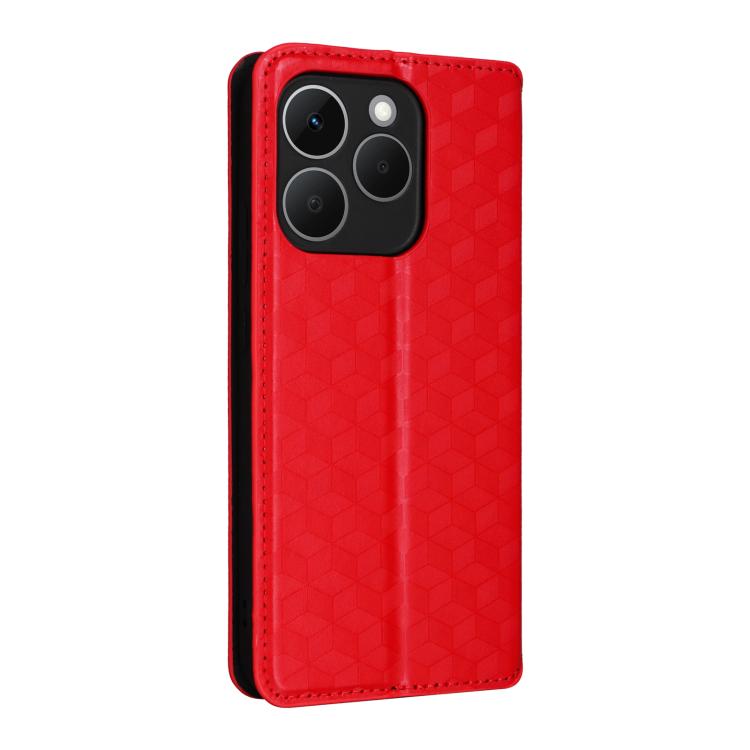 For Realme 15T 5G Cubic Grid Texture Flip Leather Phone Case