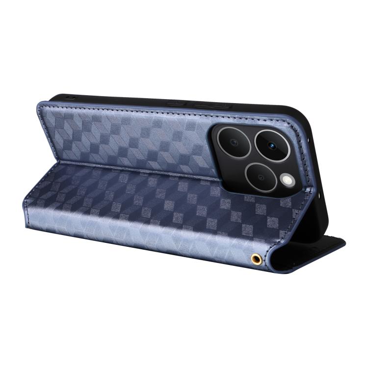 For Realme 15T 5G Cubic Grid Texture Flip Leather Phone Case